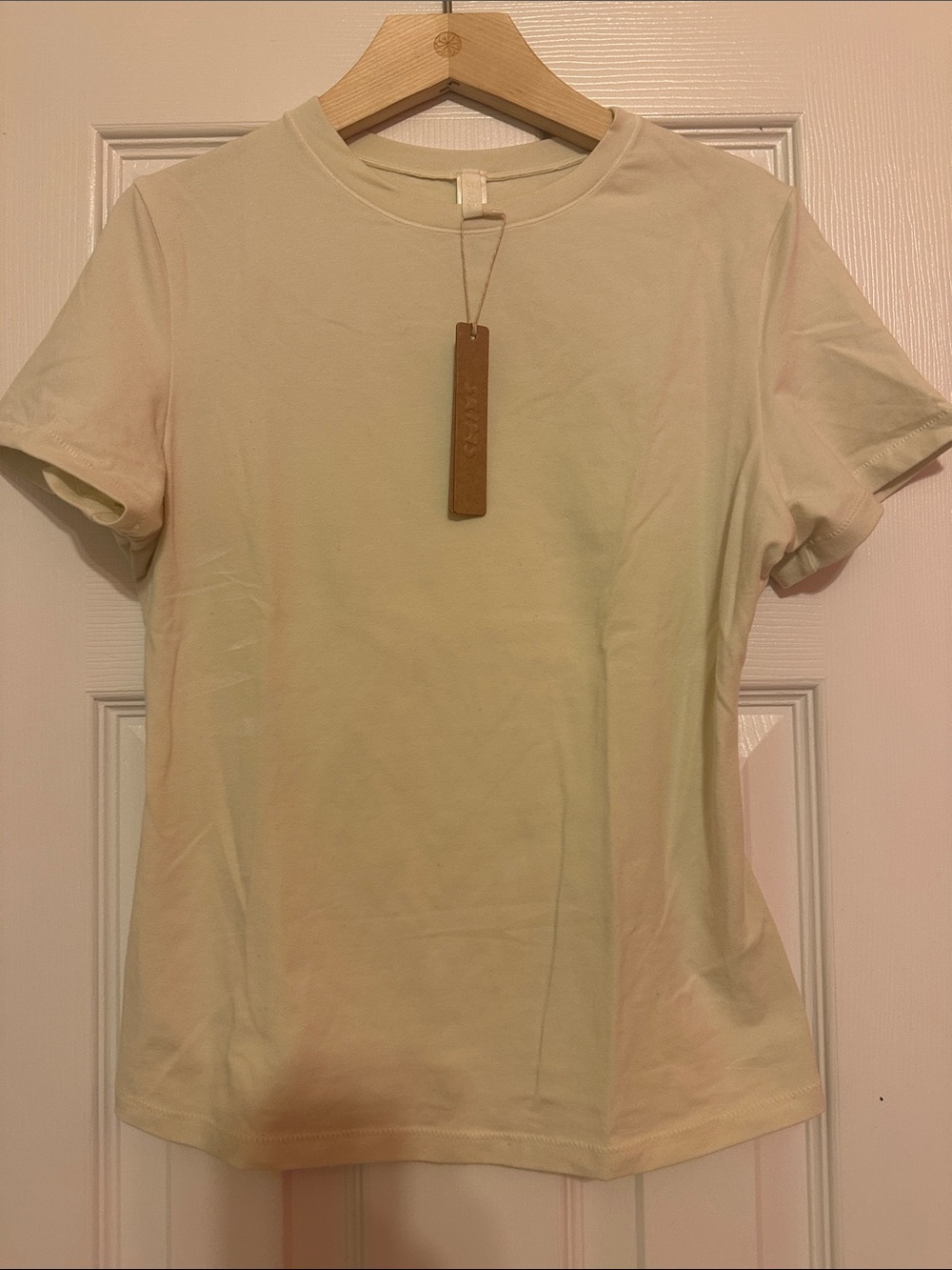 SKIMS Women's Crewneck Tee in Light Cream